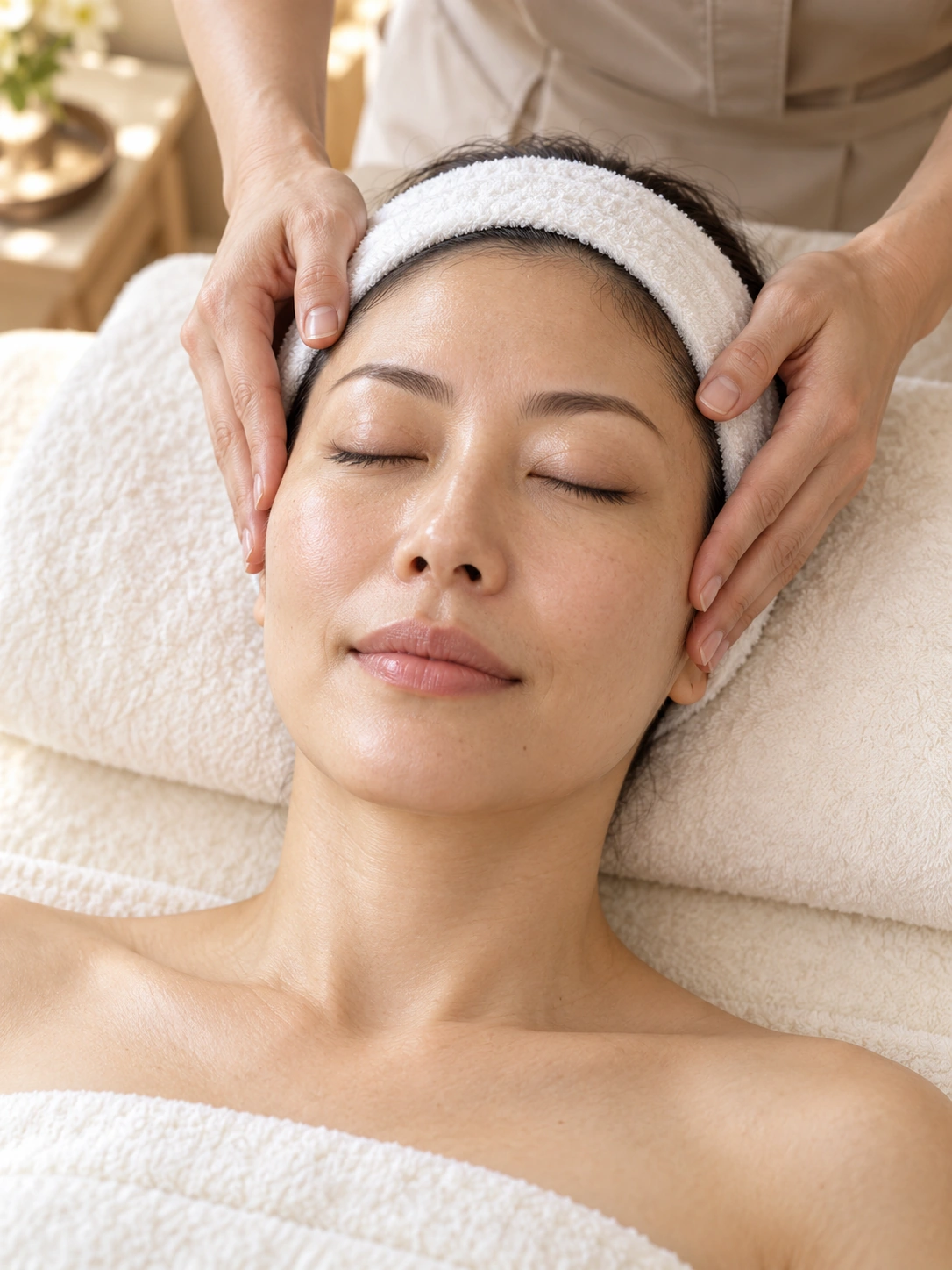 Relaxing professional facial massage